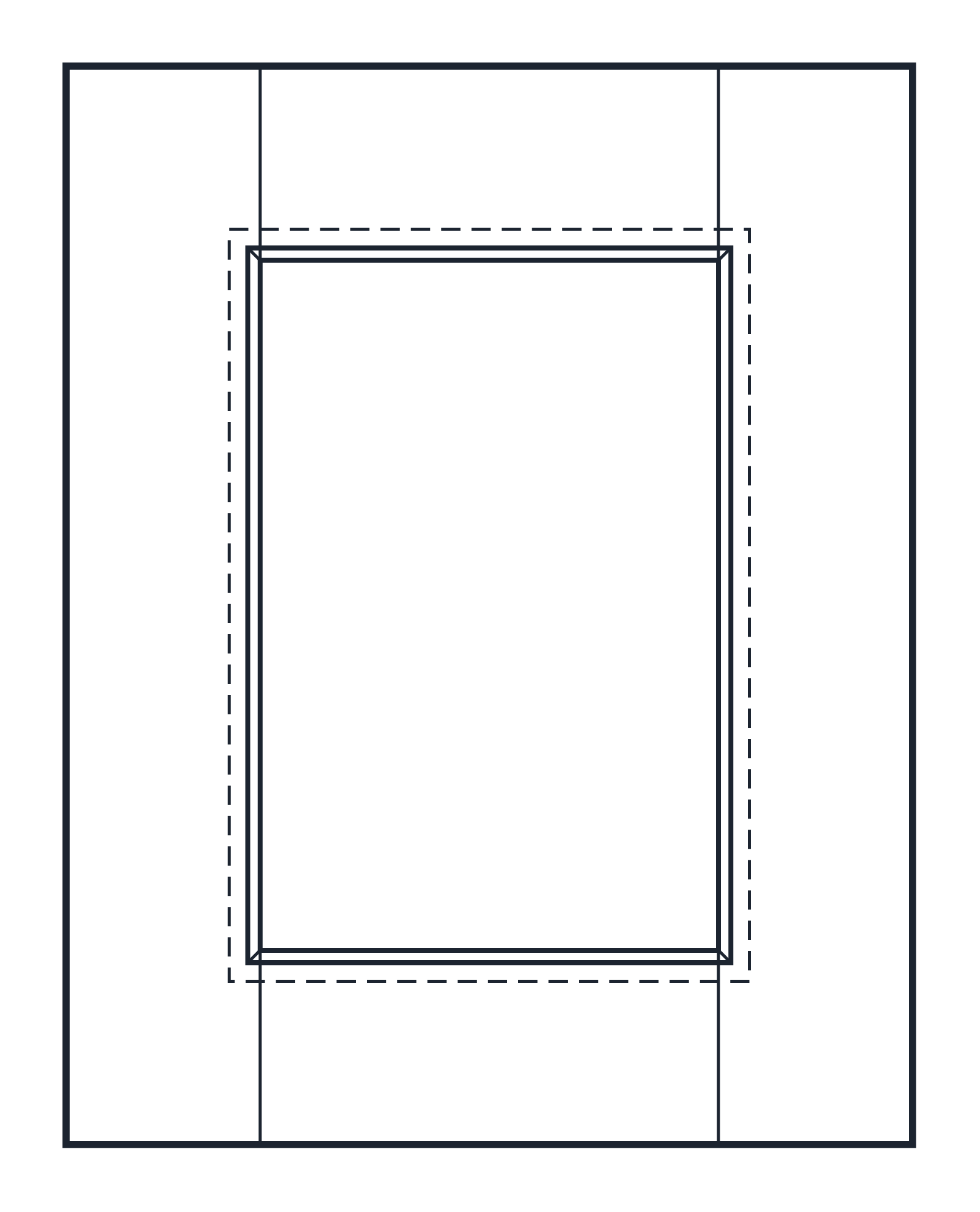 Tribeca Americana door front, technical drawing